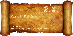 Ringl Mihály névjegykártya
